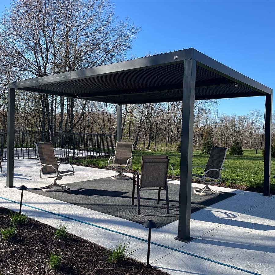 PURPLE LEAF Louvered Pergola Outdoor Aluminum Pergola with Adjustable Roof for Deck Backyard Garden Hardtop Gazebo