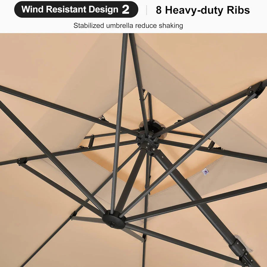 PURPLE LEAF Double Top Square Outdoor Standing Umbrella