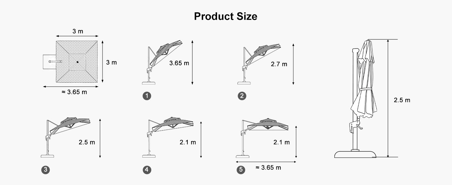 PURPLE LEAF Double Top Square Aluminium Umbrellas in Wood Color