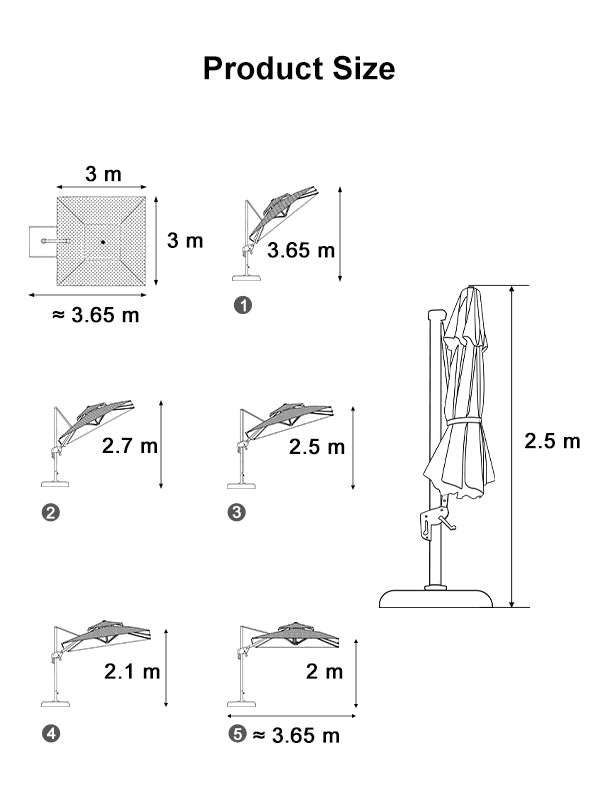 PURPLE LEAF Double Top Square Aluminium Umbrellas in Wood Color