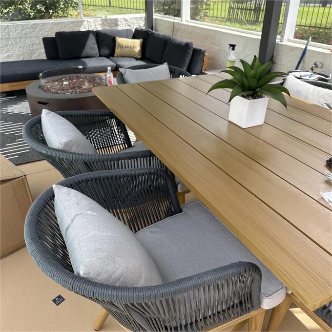 PURPLE LEAF Patio Dining Set for Garden Deck Wicker Table and Chairs Set