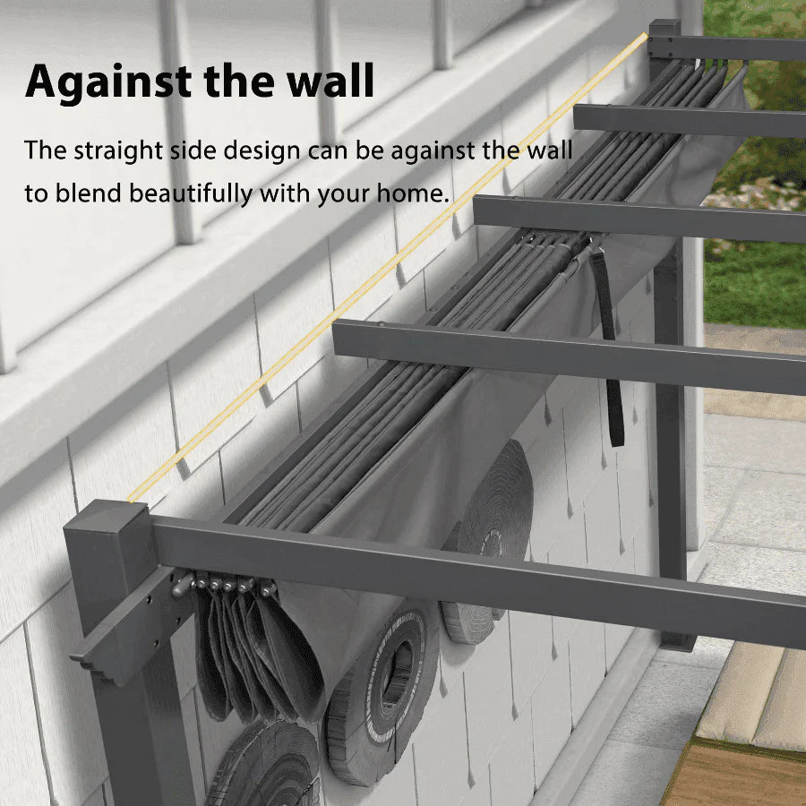 PURPLE LEAF Outdoor Retractable Pergola with Sun Shade Canopy Patio Aluminum Pergola for Garden