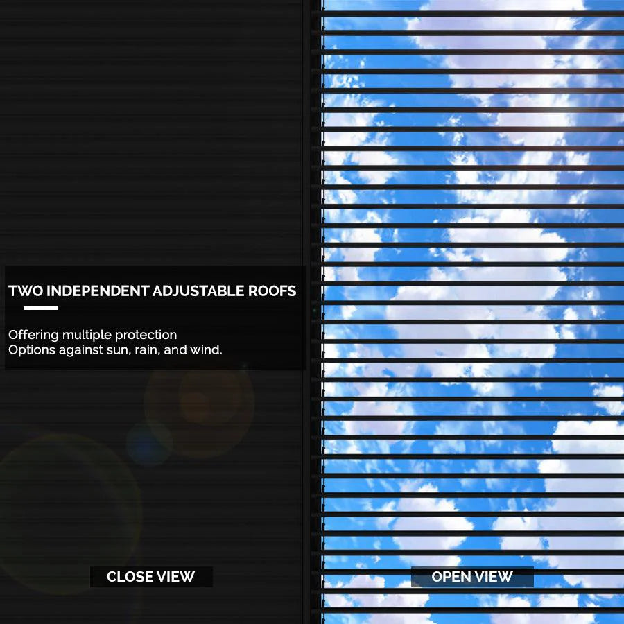 PURPLE LEAF Louvered Pergola Outdoor Aluminum Pergola with Adjustable Roof for Deck Backyard Garden Hardtop Gazebo