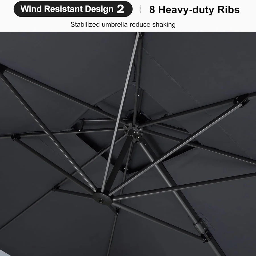 PURPLE LEAF Double Top Square Outdoor Standing Umbrella