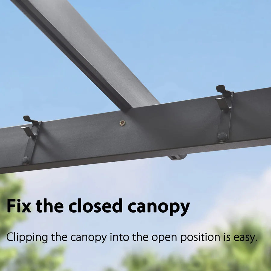 PURPLE LEAF Outdoor Retractable Pergola with Sun Shade Canopy Patio Aluminum Pergola for Garden