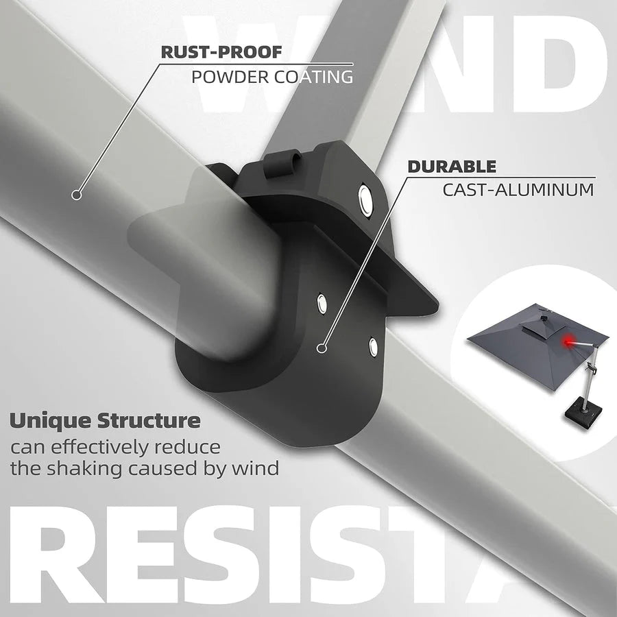 PURPLE LEAF Double Top Square Outdoor LED Umbrellas