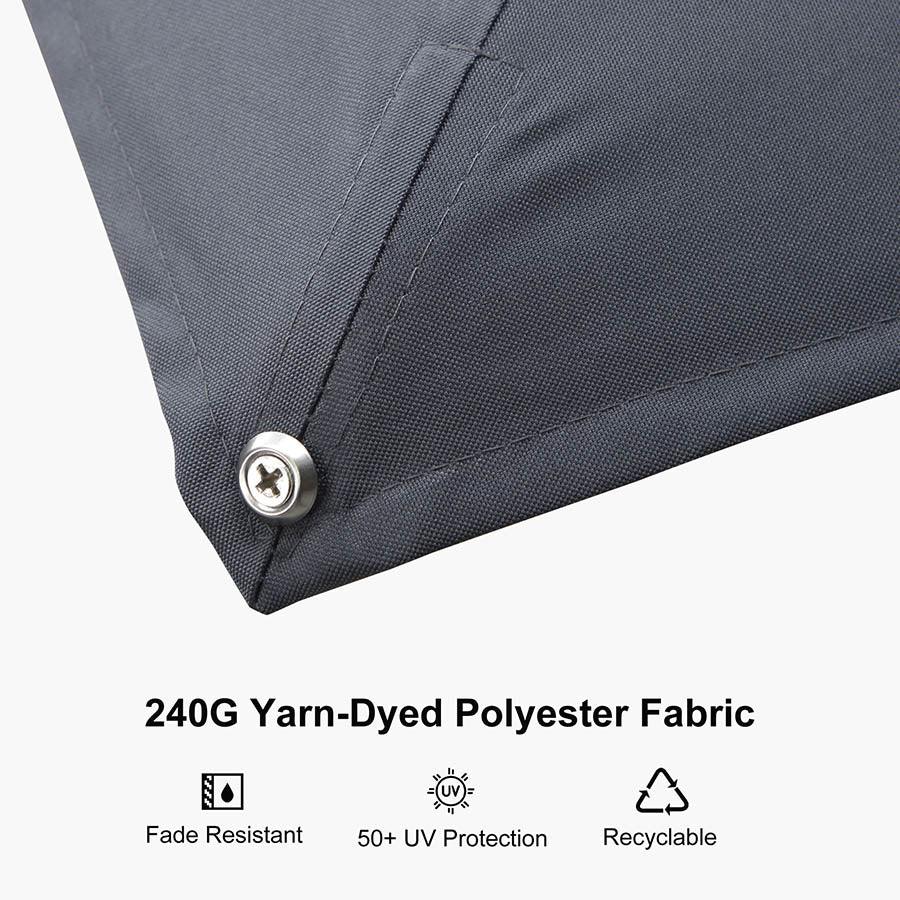 PURPLE LEAF Deluxe Aluminium Outdoor Patio Umbrella Square Cantilever Umbrellas