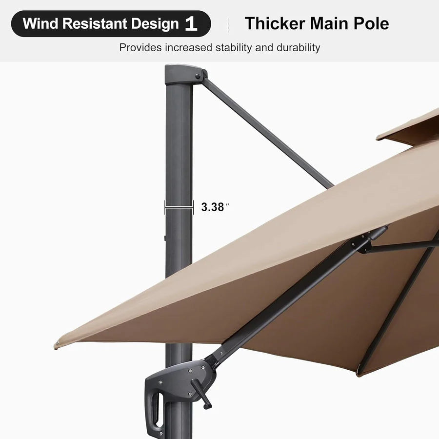 PURPLE LEAF Double Top Square Outdoor Standing Umbrella