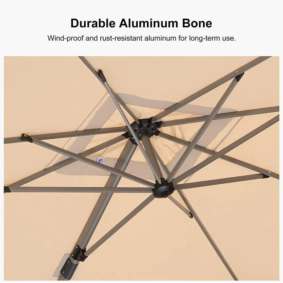 PURPLE LEAF Deluxe Aluminium Outdoor Patio Umbrella Square Cantilever Umbrellas