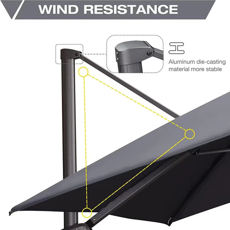 PURPLE LEAF Double Top Square Outdoor Standing Umbrella