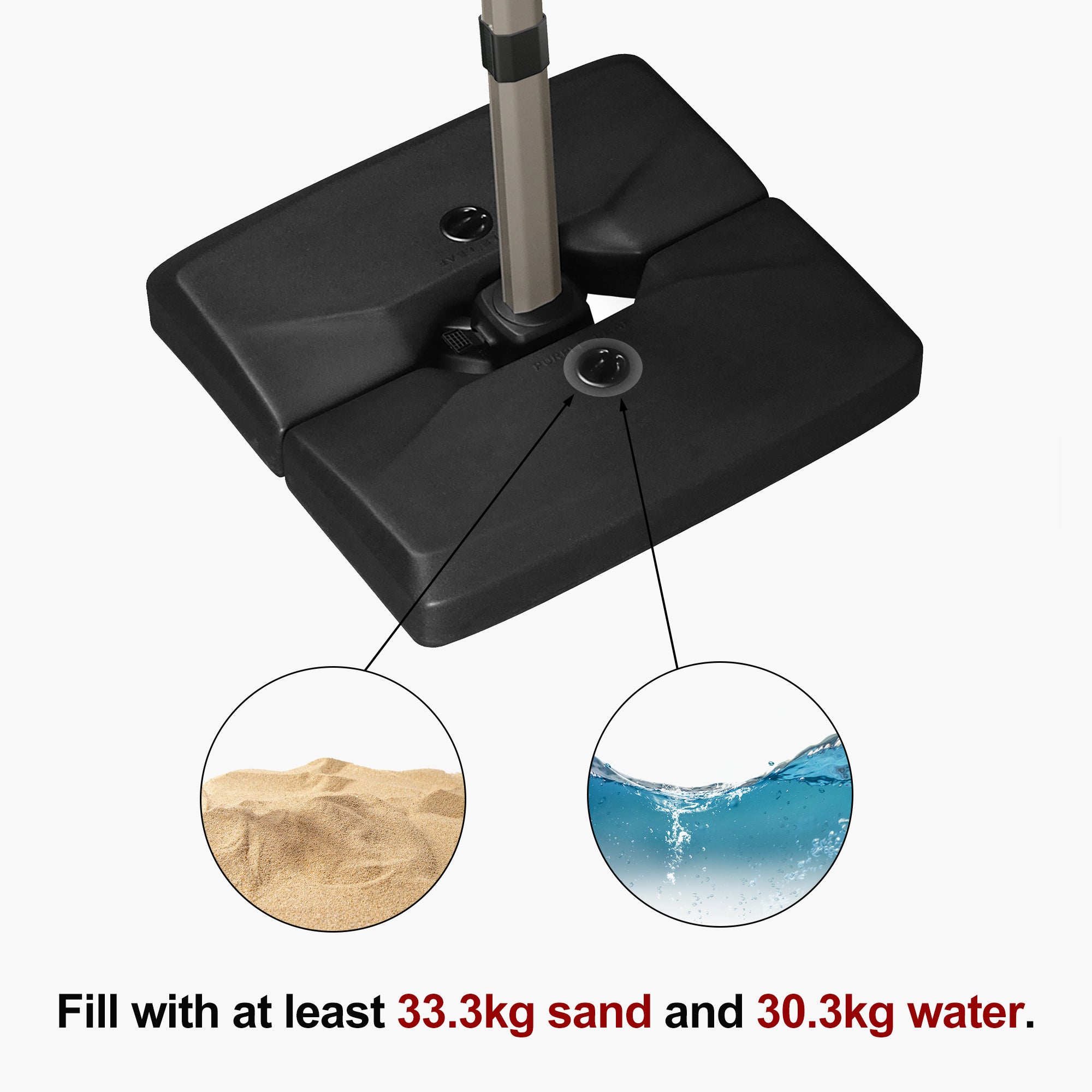 PURPLE LEAF Patio Umbrella Base, ZYAU01HLRBASE-90