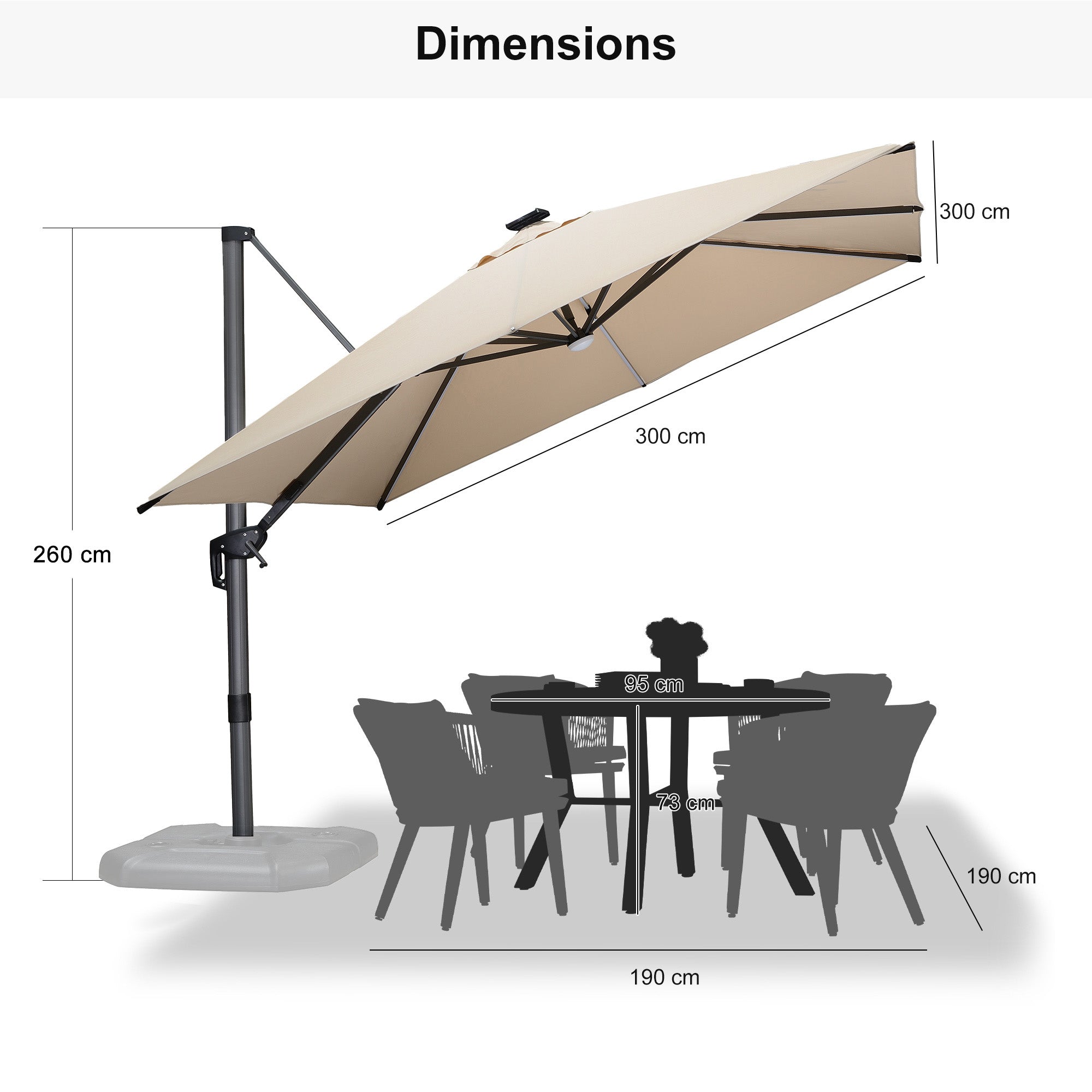 PURPLE LEAF LED Economical Patio Umbrellas Outdoor Umbrella with Lights