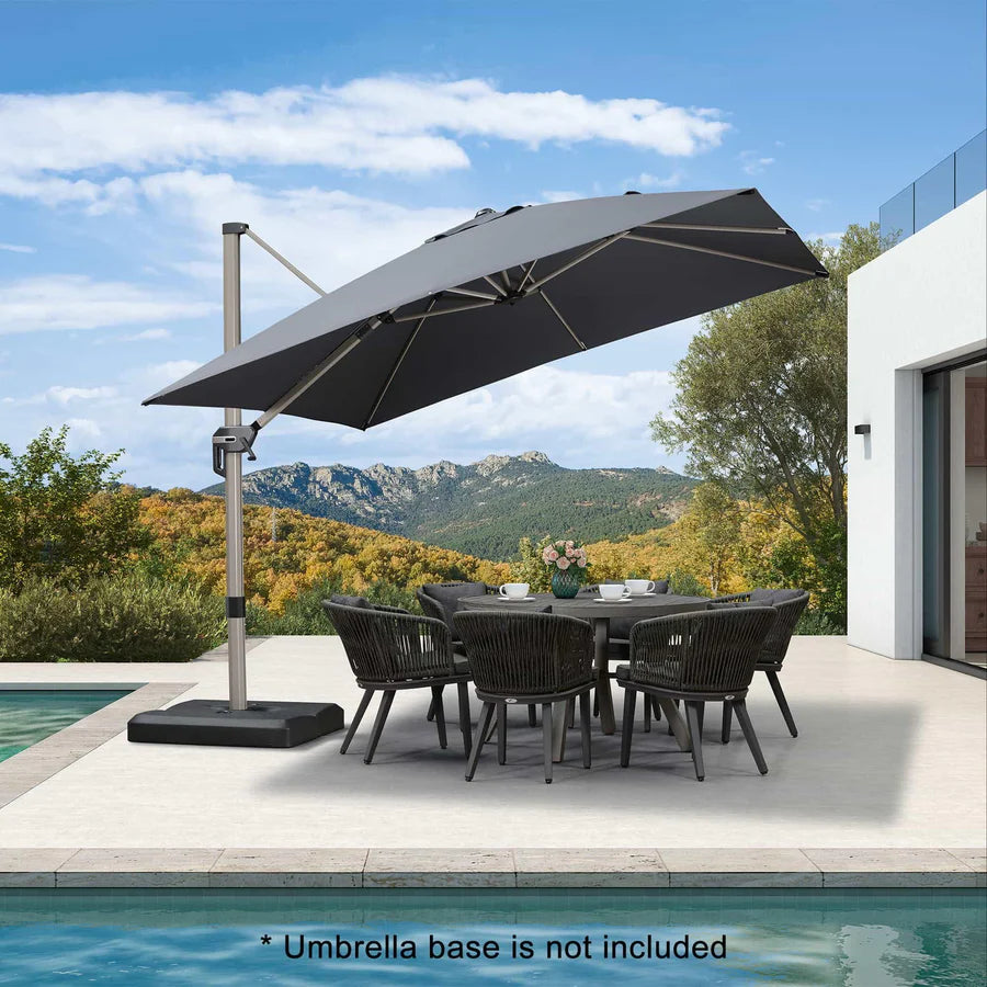 PURPLE LEAF Deluxe Aluminium Outdoor Patio Umbrella Square Cantilever Umbrellas