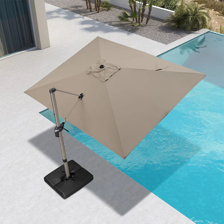 PURPLE LEAF Deluxe Aluminium Outdoor Patio Umbrella Square Cantilever Umbrellas