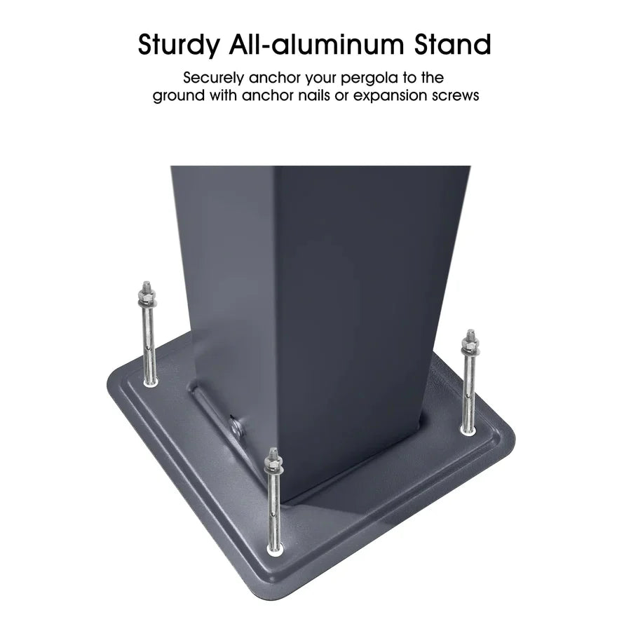 PURPLE LEAF Patio Retractable Pergola with Shade Canopy Modern Grill Gazebo Metal Shelter Pavilion for Porch Deck Garden Backyard Outdoor Pergola