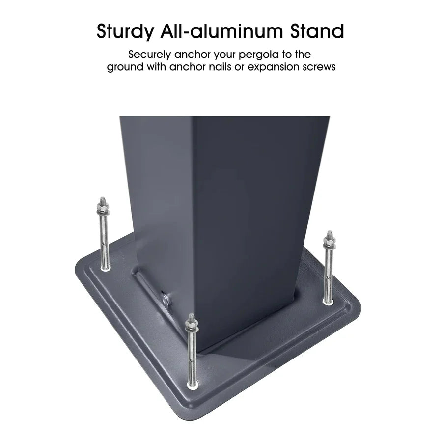 PURPLE LEAF Patio Retractable Pergola with Shade Canopy Modern Grill Gazebo Metal Shelter Pavilion for Porch Deck Garden Backyard Outdoor Pergola