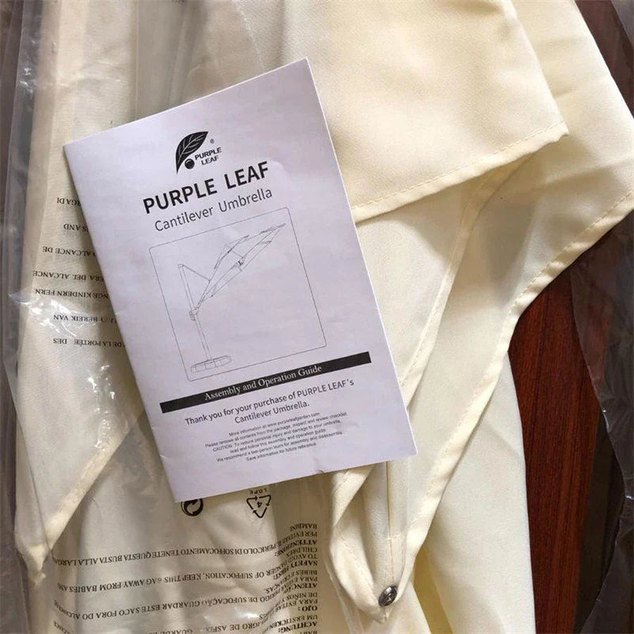 PURPLE LEAF Large Rectangular Porch Umbrella Outside Cantilever Patio Yard Umbrella