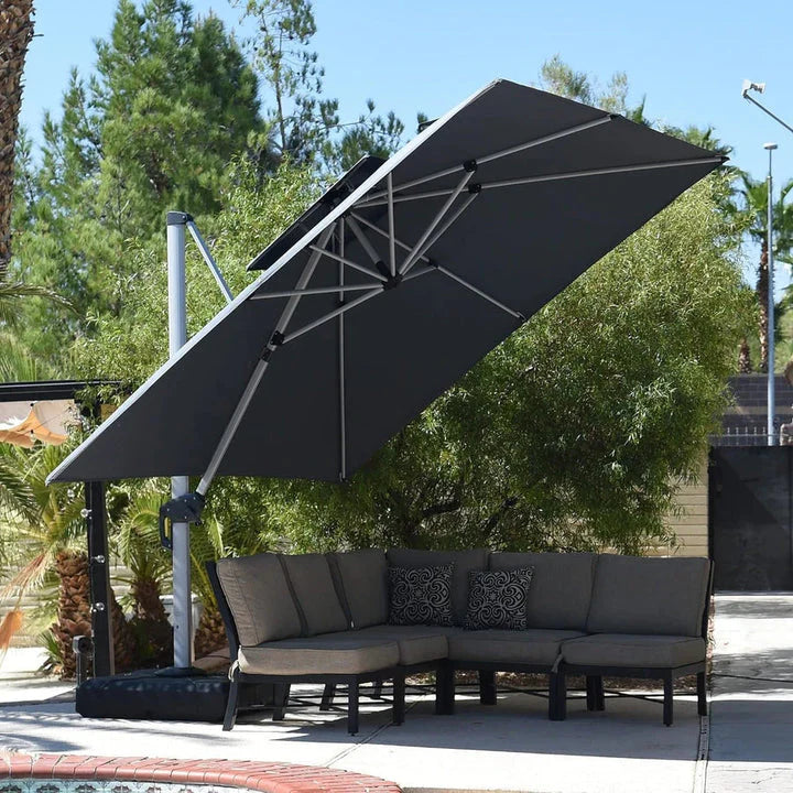 PURPLE LEAF Large Rectangular Porch Umbrella Outside Cantilever Patio Yard Umbrella