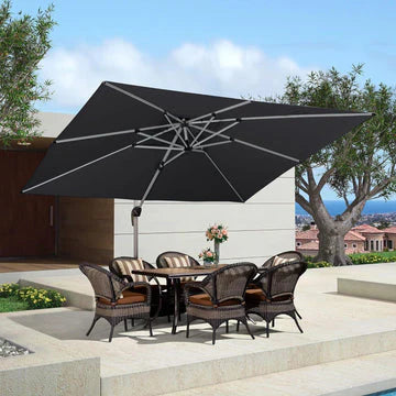 PURPLE LEAF Large Rectangular Porch Umbrella Outside Cantilever Patio Yard Umbrella