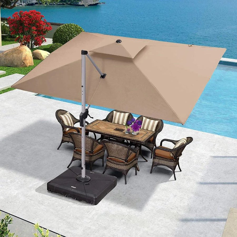 PURPLE LEAF Large Rectangular Porch Umbrella Outside Cantilever Patio Yard Umbrella