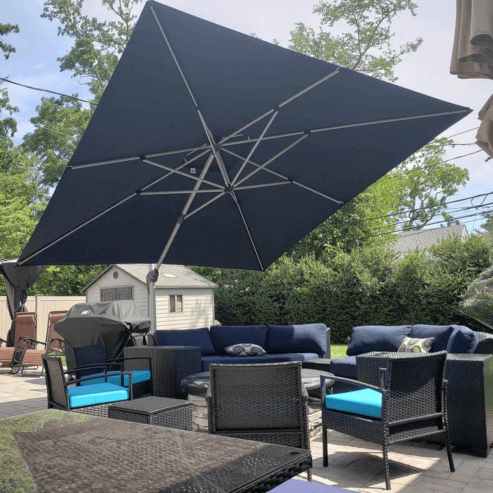 PURPLE LEAF Large Rectangular Porch Umbrella Outside Cantilever Patio Yard Umbrella