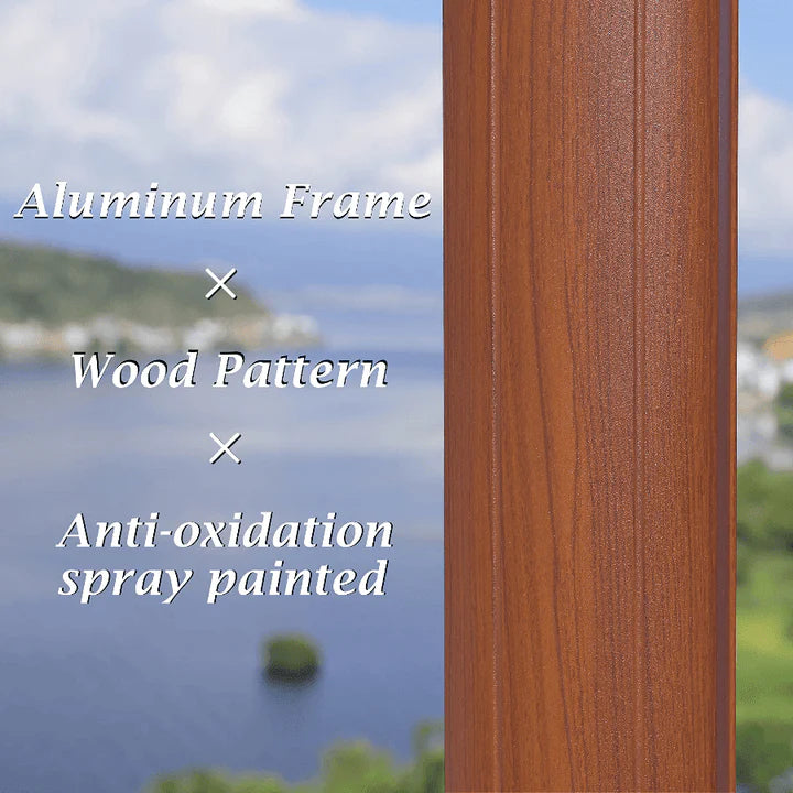 PURPLE LEAF Double Top Rectangle Aluminium Umbrellas in Wood Color