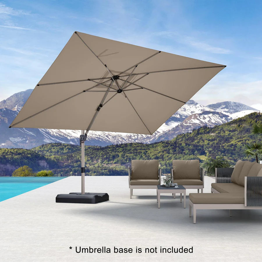 PURPLE LEAF Deluxe Aluminium Outdoor Patio Umbrella Square Cantilever Umbrellas