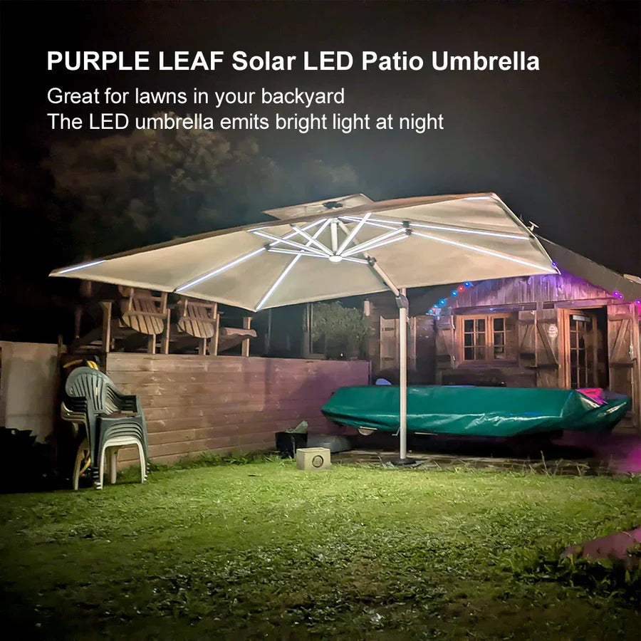 PURPLE LEAF Double Top Rectangle Outdoor LED Parasol