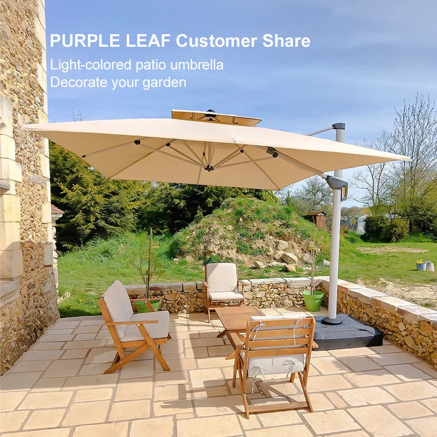 PURPLE LEAF Large Rectangular Porch Umbrella Outside Cantilever Patio Yard Umbrella