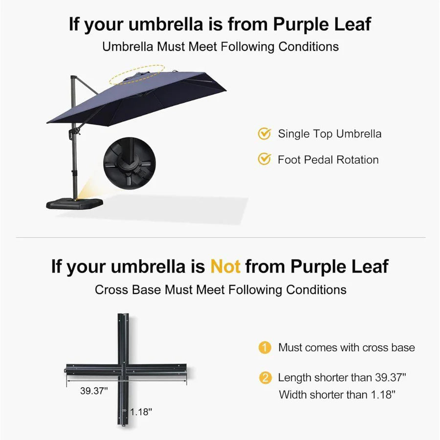 PURPLE LEAF Umbrella Base for offset umbrella ZYAU04BSSBL-150