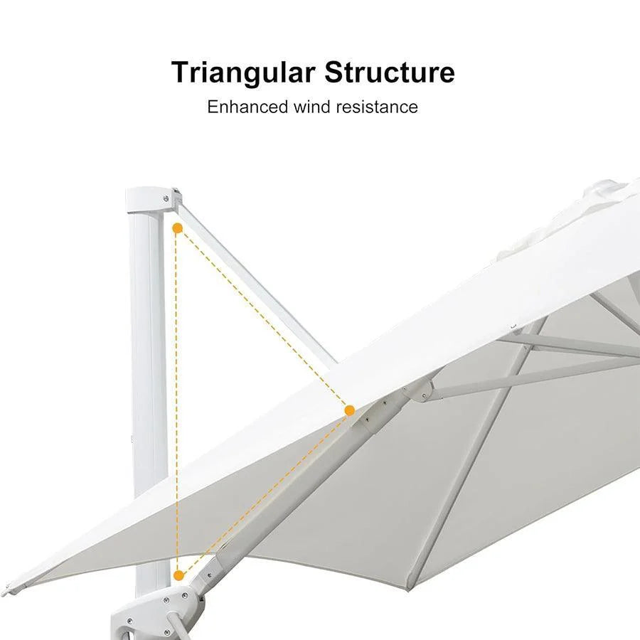 PURPLE LEAF White Outdoor Patio Umbrella Offset Umbrellas
