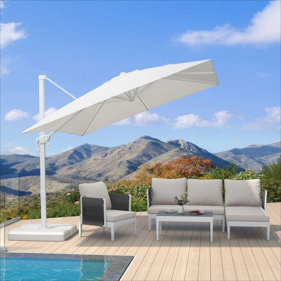 PURPLE LEAF White Outdoor Patio Umbrella Offset Umbrellas