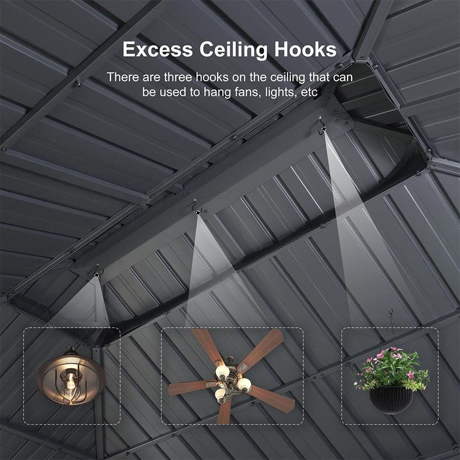 PURPLE LEAF Luxury Patio Gazebo for Backyard Upgraded Heavy Duty Galvanized Steel Roof Enhanced Stability and Premium Curtains