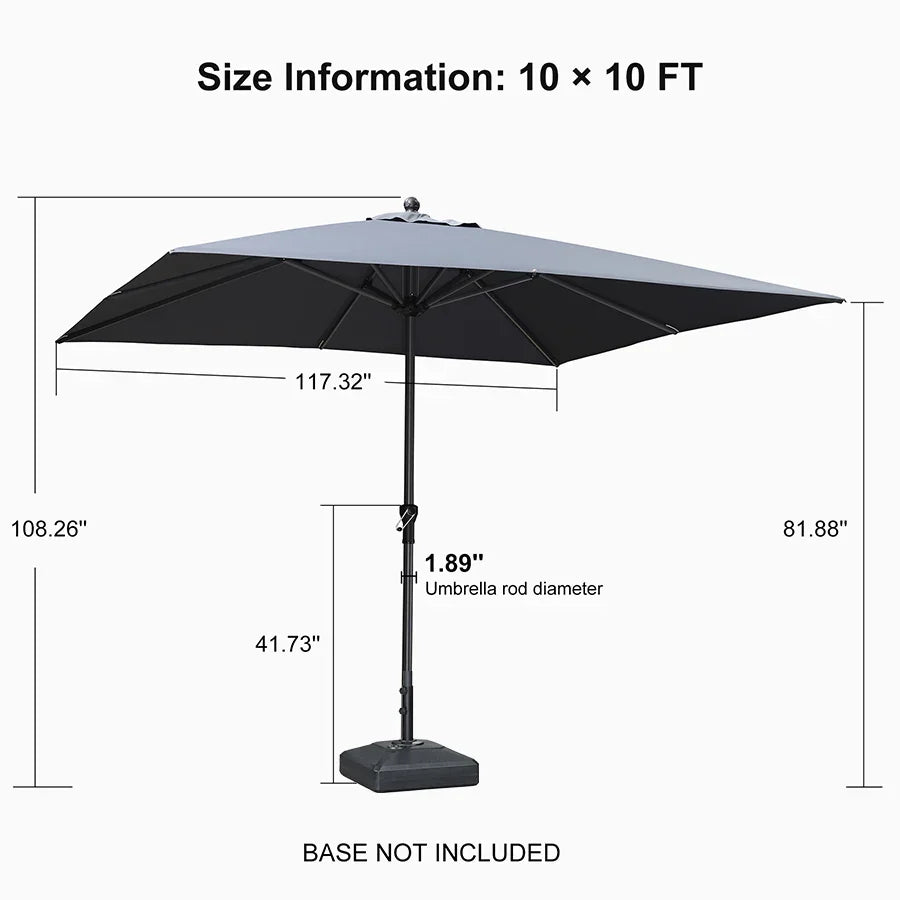 PURPLE LEAF Aluminum Market Patio Umbrella Commercial Outdoor Garden Umbrella