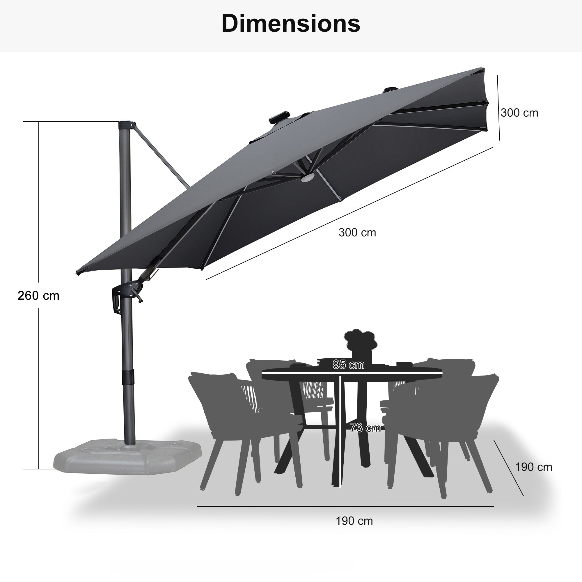 PURPLE LEAF LED Economical Patio Umbrellas Outdoor Umbrella with Lights