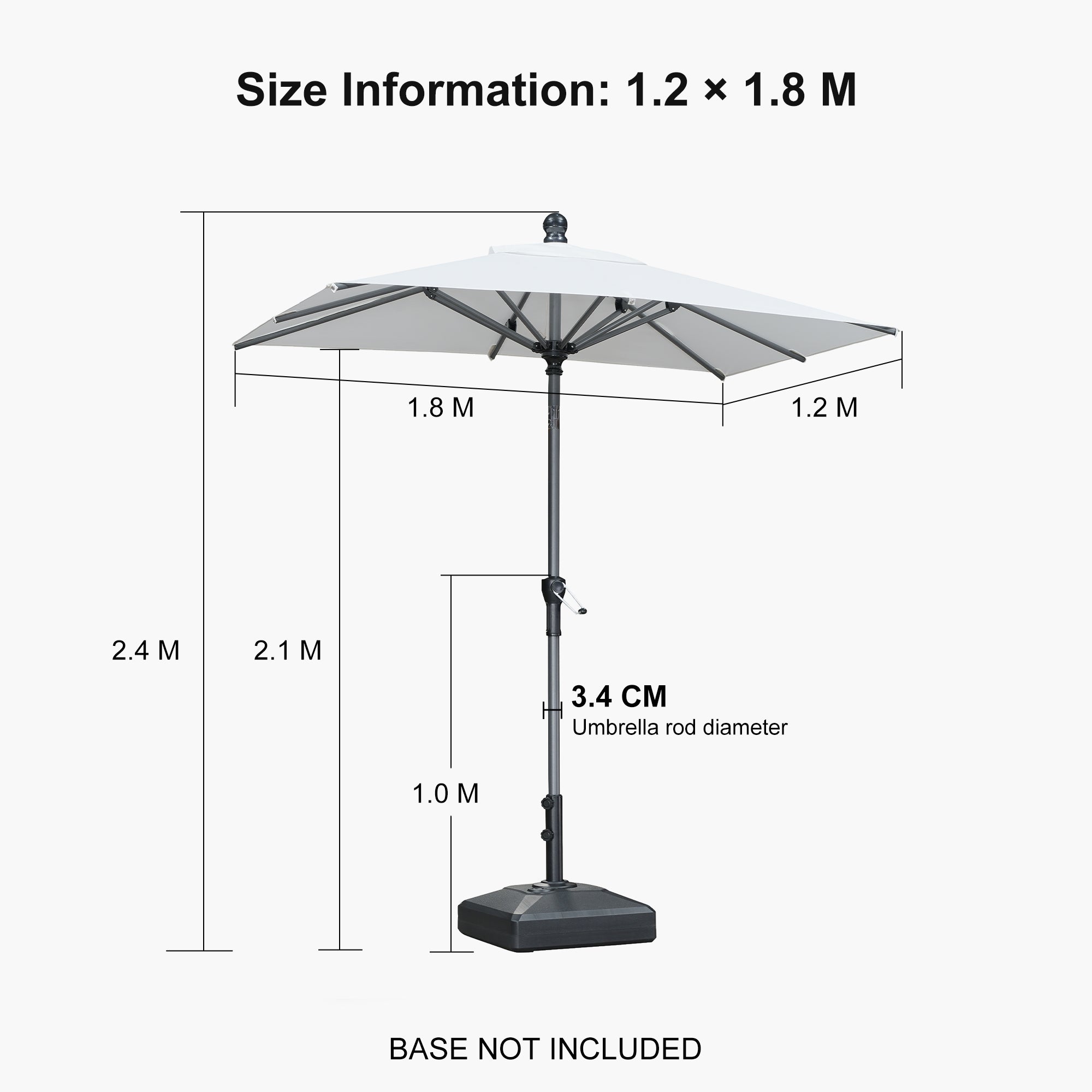 PURPLE LEAF Porch Table Umbrella with Crank and Tilt, Market Patio Umbrella