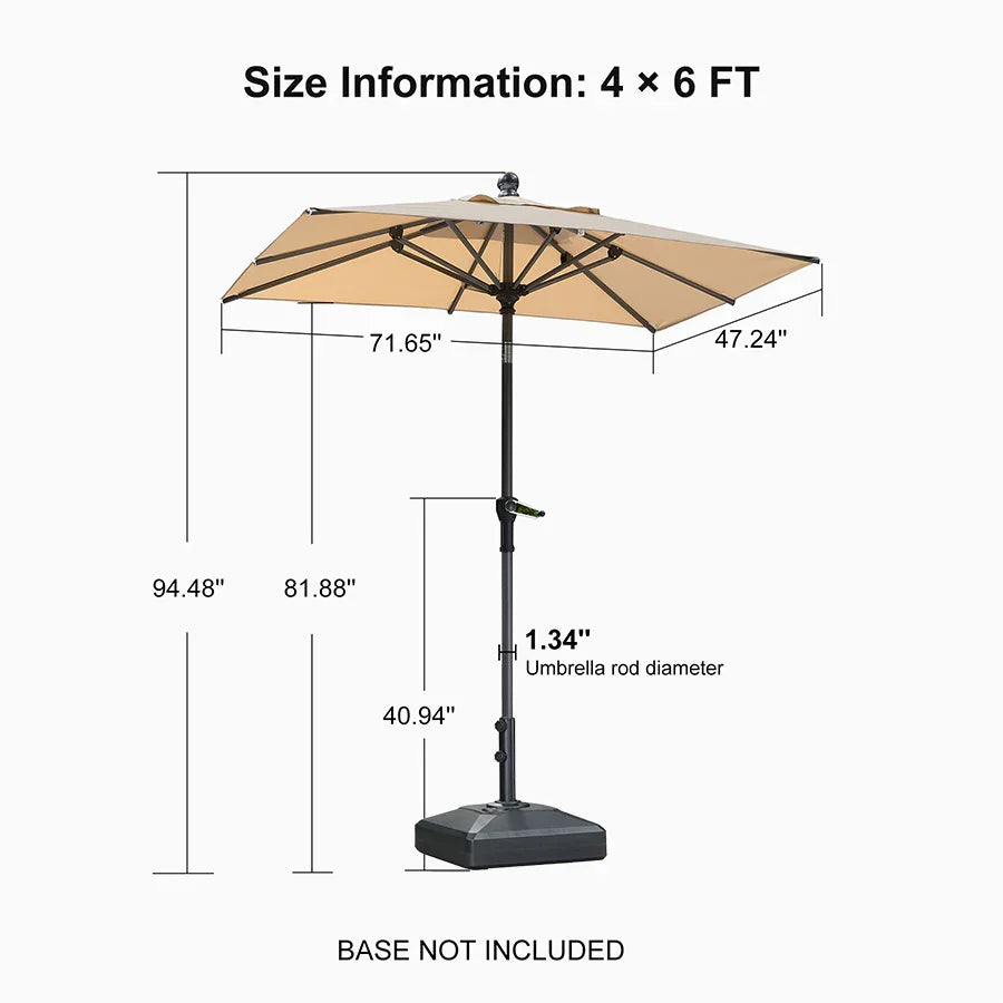 PURPLE LEAF Porch Table Umbrella with Crank and Tilt, Market Patio Umbrella