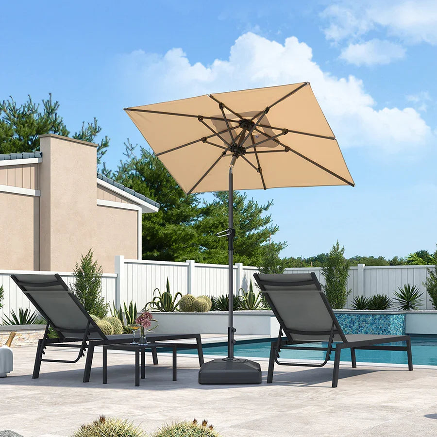 PURPLE LEAF Porch Table Umbrella with Crank and Tilt, Market Patio Umbrella