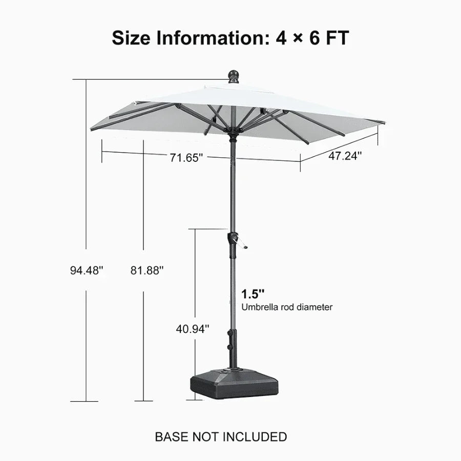 PURPLE LEAF Porch Table Umbrella with Crank and Tilt, Market Patio Umbrella