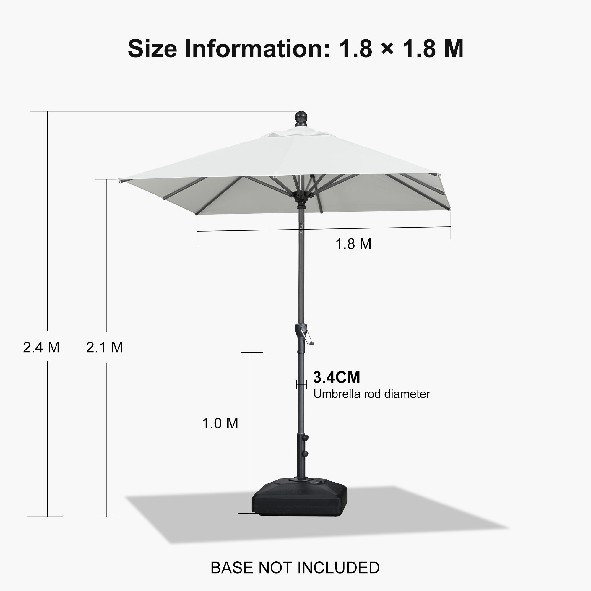 PURPLE LEAF Porch Table Umbrella with Crank and Tilt, Market Patio Umbrella