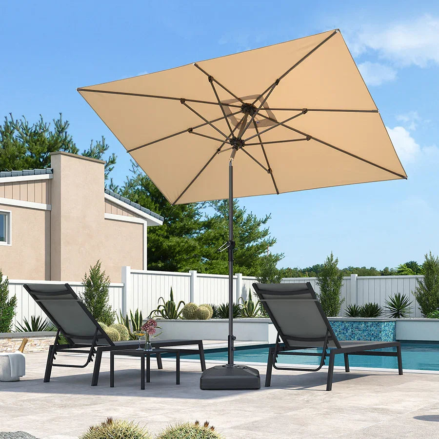 PURPLE LEAF Porch Table Umbrella with Crank and Tilt, Market Patio Umbrella