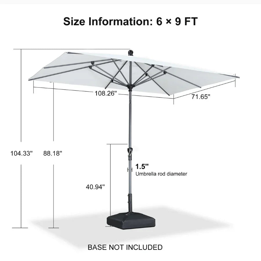 PURPLE LEAF Porch Table Umbrella with Crank and Tilt, Market Patio Umbrella