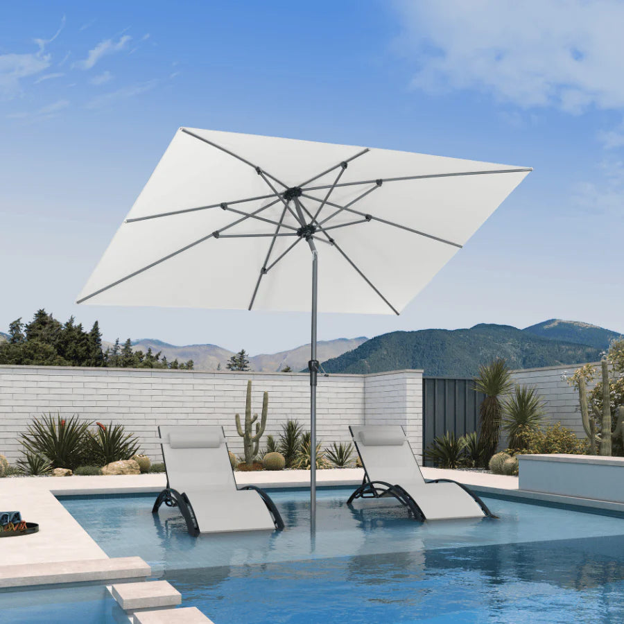 PURPLE LEAF Porch Table Umbrella with Crank and Tilt, Market Patio Umbrella