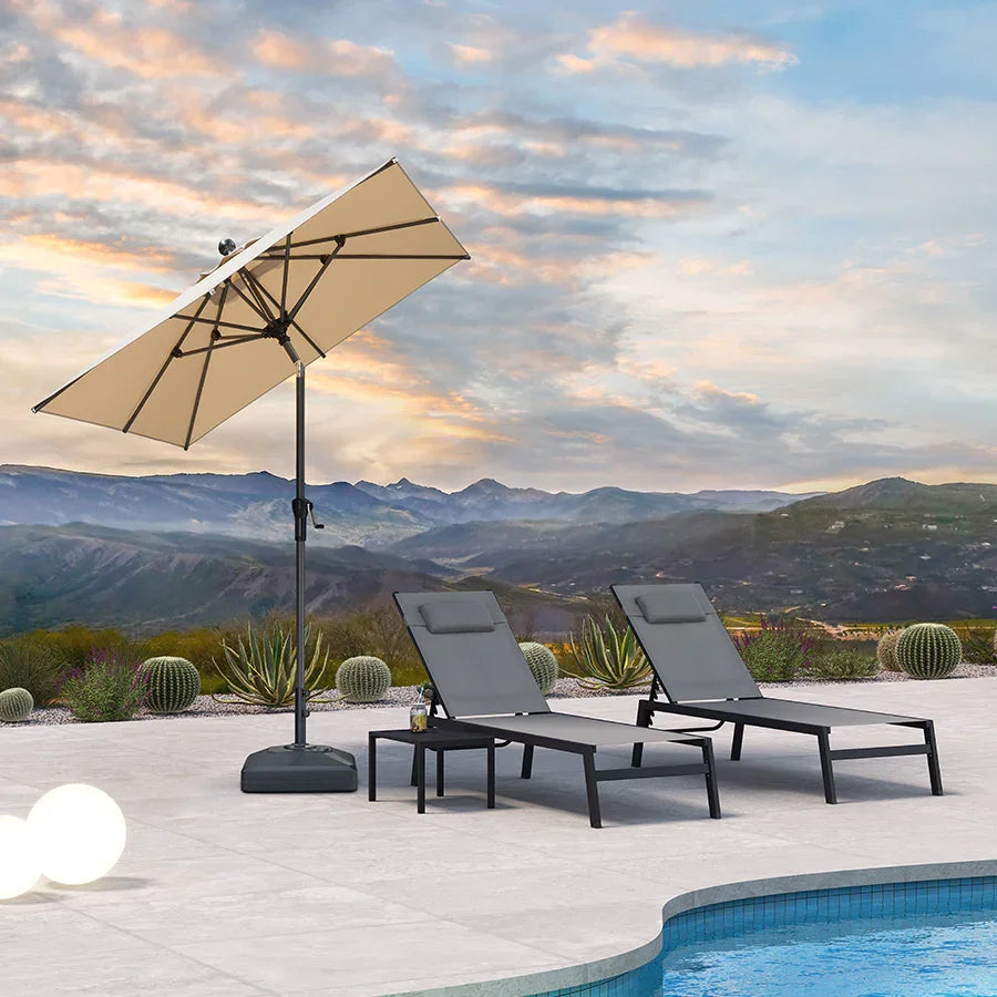 PURPLE LEAF Porch Table Umbrella with Crank and Tilt, Market Patio Umbrella