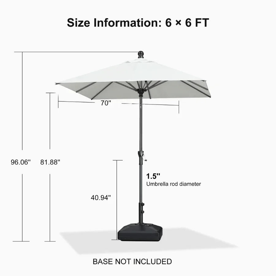 PURPLE LEAF Porch Table Umbrella with Crank and Tilt, Market Patio Umbrella