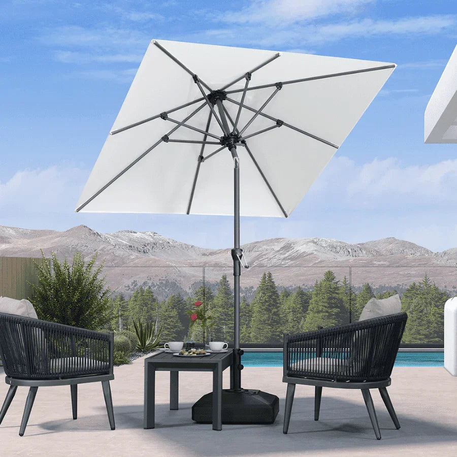 PURPLE LEAF Porch Table Umbrella with Crank and Tilt, Market Patio Umbrella