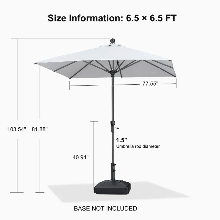 PURPLE LEAF Porch Table Umbrella with Crank and Tilt, Market Patio Umbrella