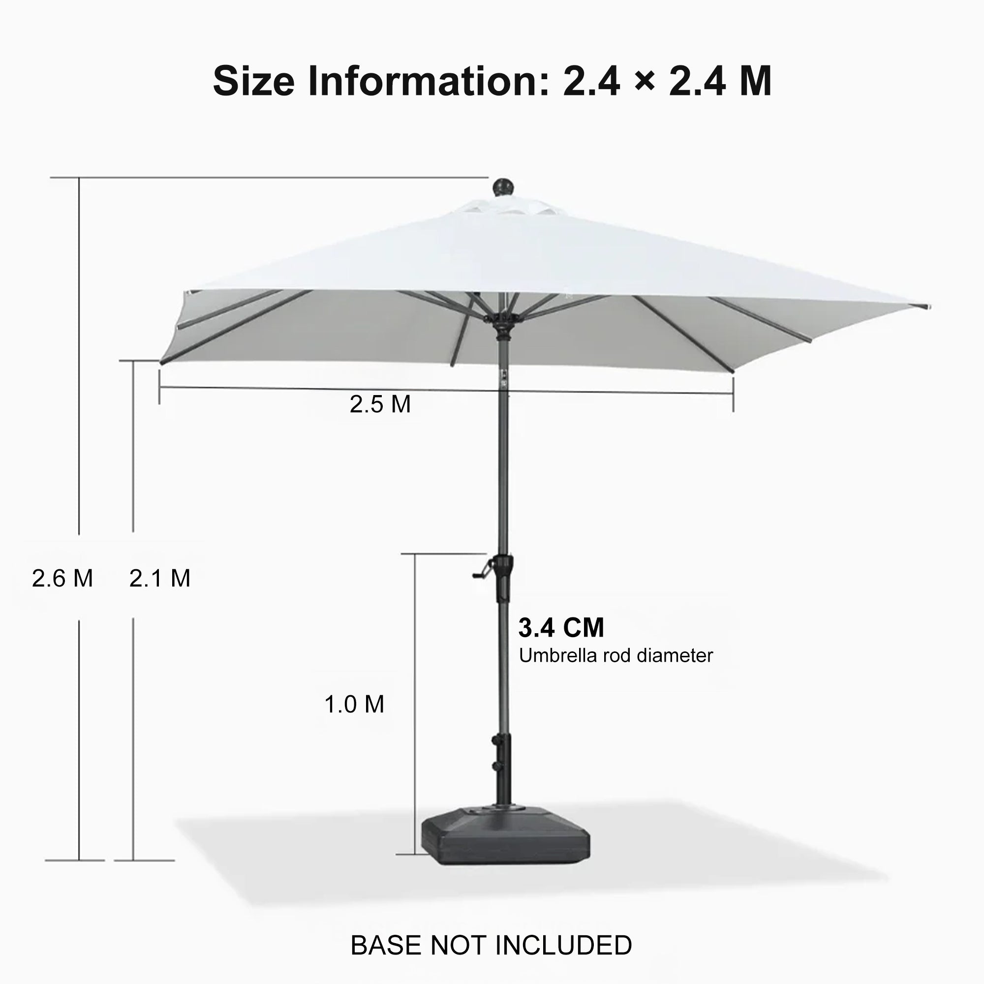 PURPLE LEAF Porch Table Umbrella with Crank and Tilt, Market Patio Umbrella