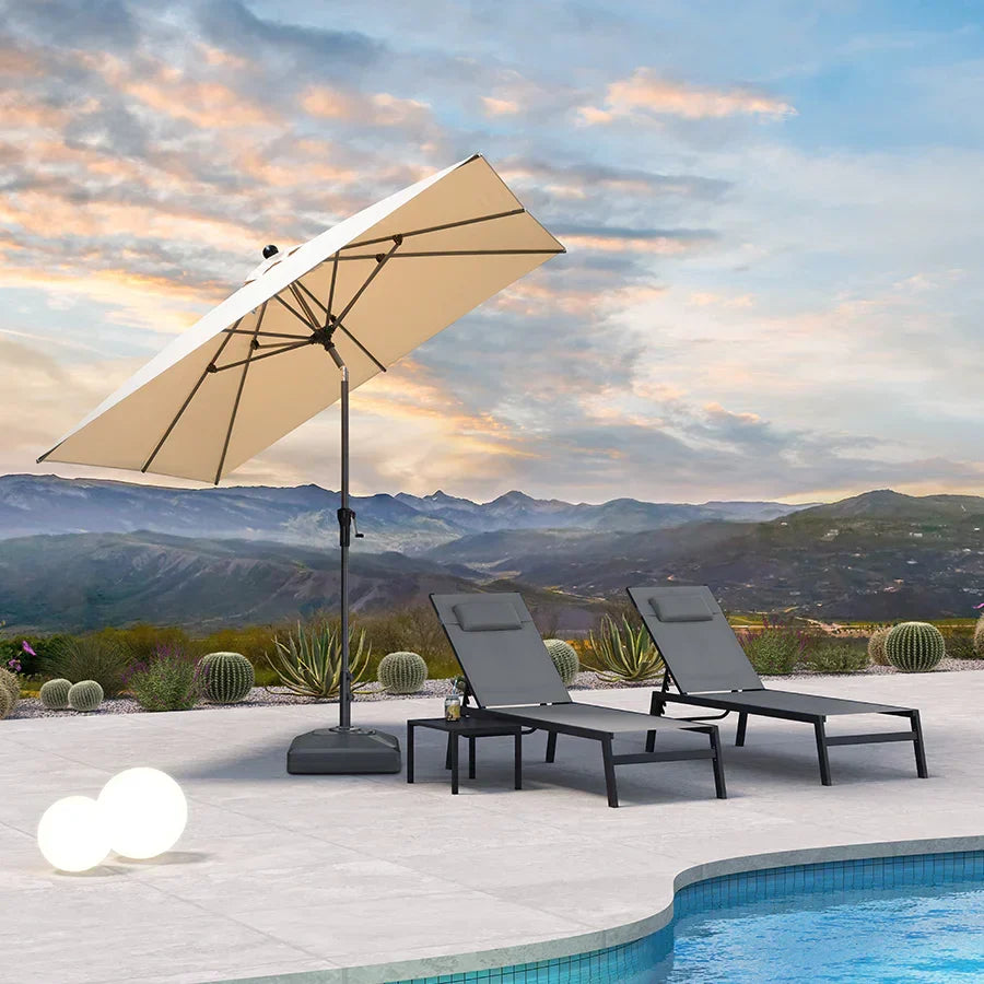 PURPLE LEAF Porch Table Umbrella with Crank and Tilt, Market Patio Umbrella