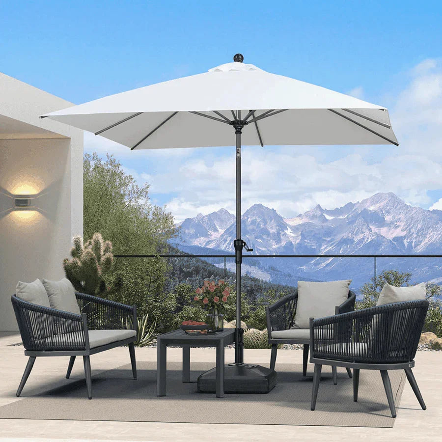PURPLE LEAF Porch Table Umbrella with Crank and Tilt, Market Patio Umbrella